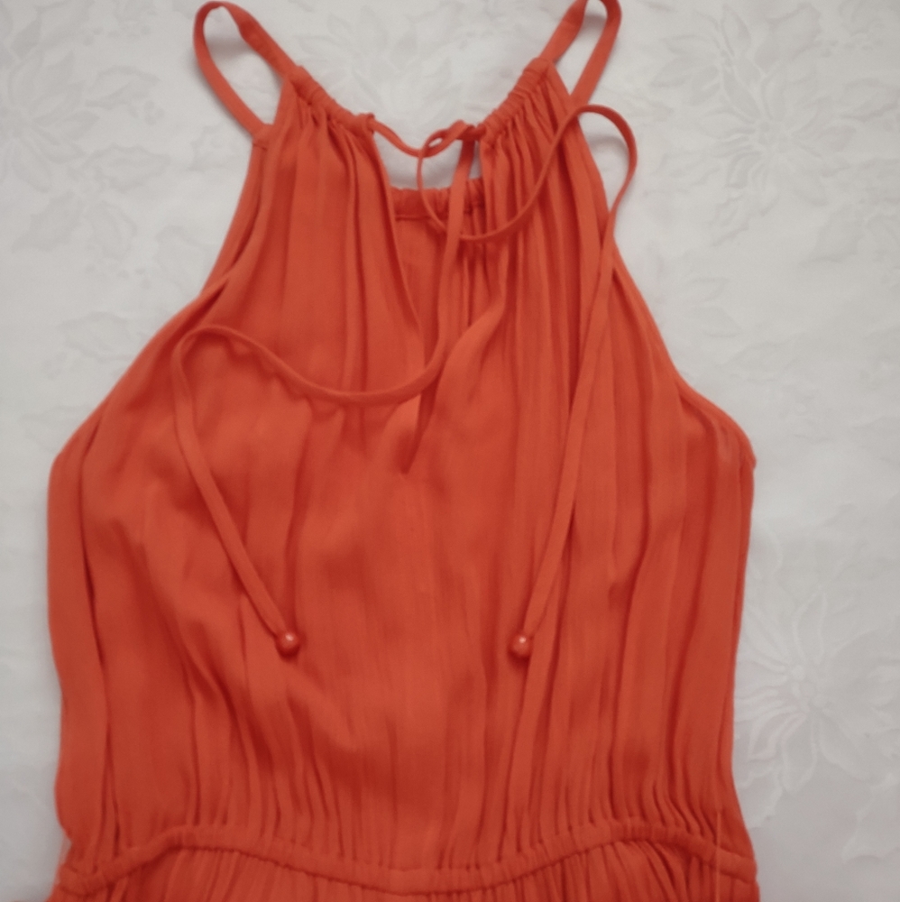 Sundance halter belted jumpsuit wide leg Pockets - Picture 8 of 13